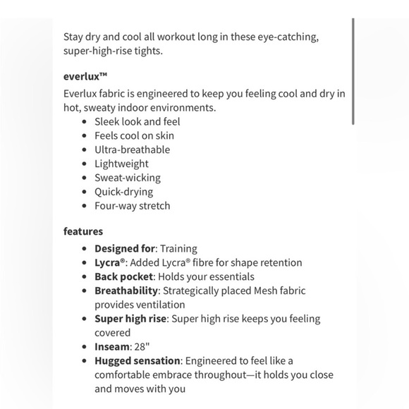 Lululemon everlux 28” mastered motion pocket leggings with mesh sz 10 - Picture 4 of 10